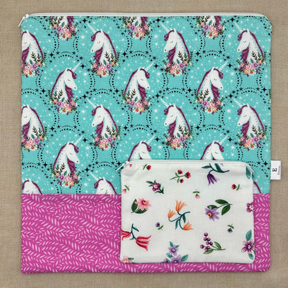 Unicorn Portraits - Project Bag with Coordinating Notions Pouch
