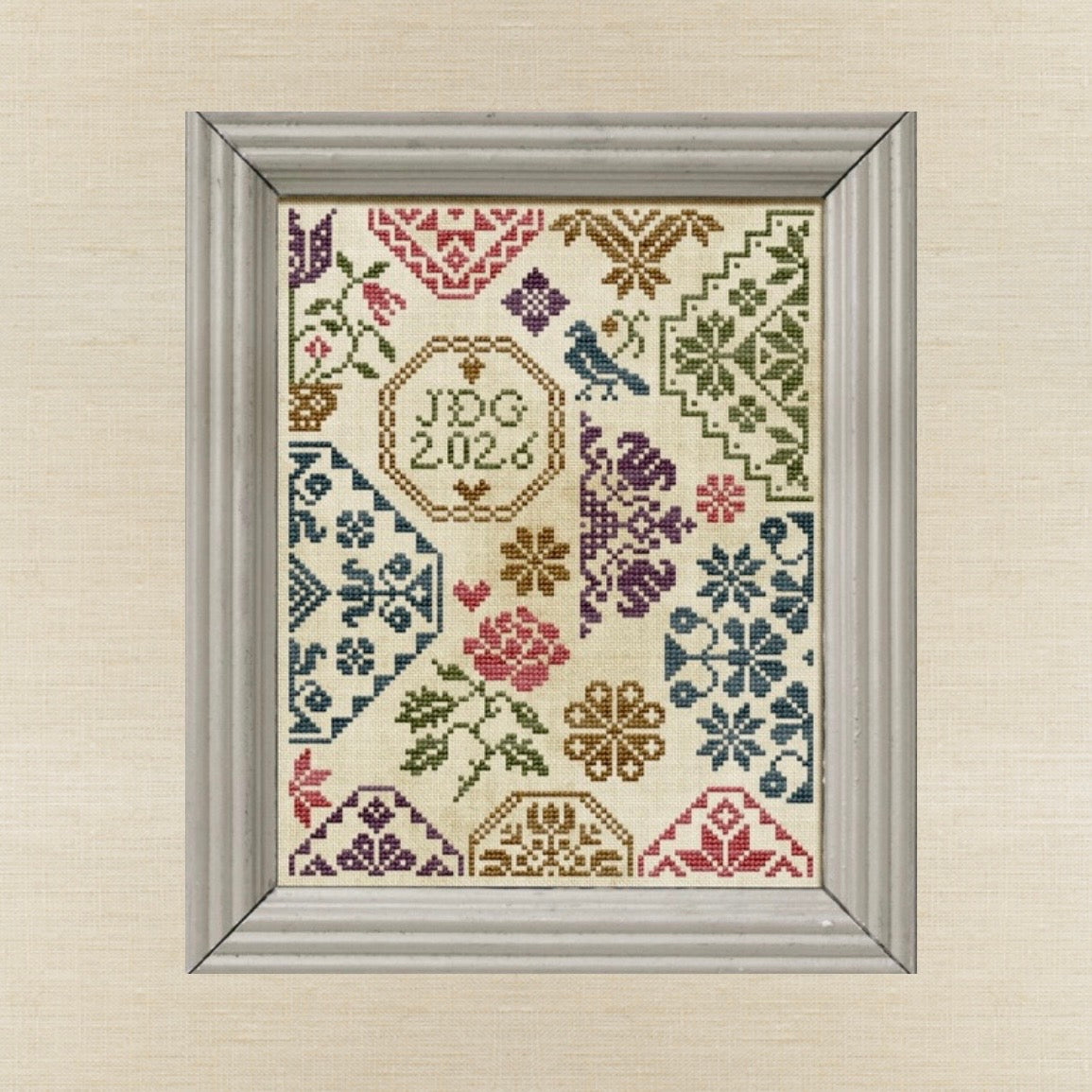 Modern Folk Embroidery - The Quick Quaker - Booklet Chart IH and/or Roxy Floss