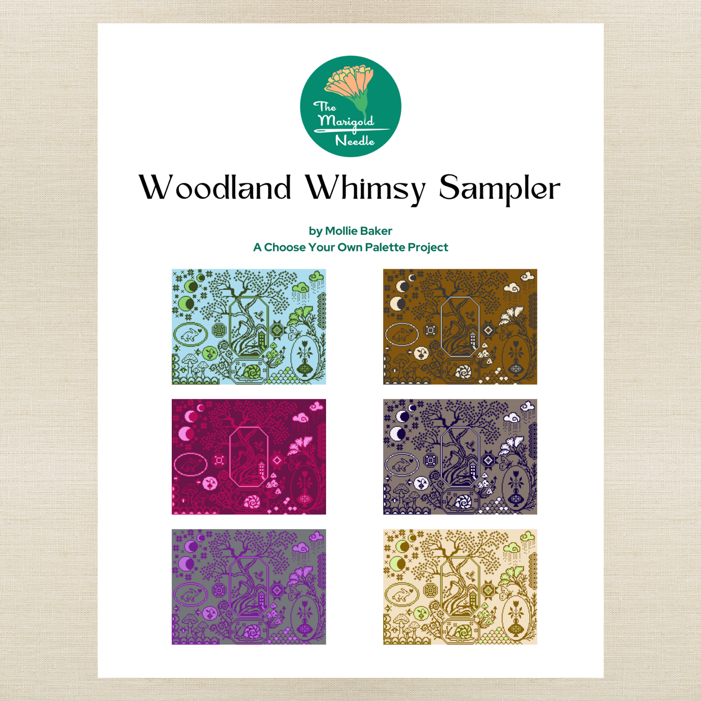 The Marigold Needle - Woodland Whimsy Sampler - Booklet Chart IH