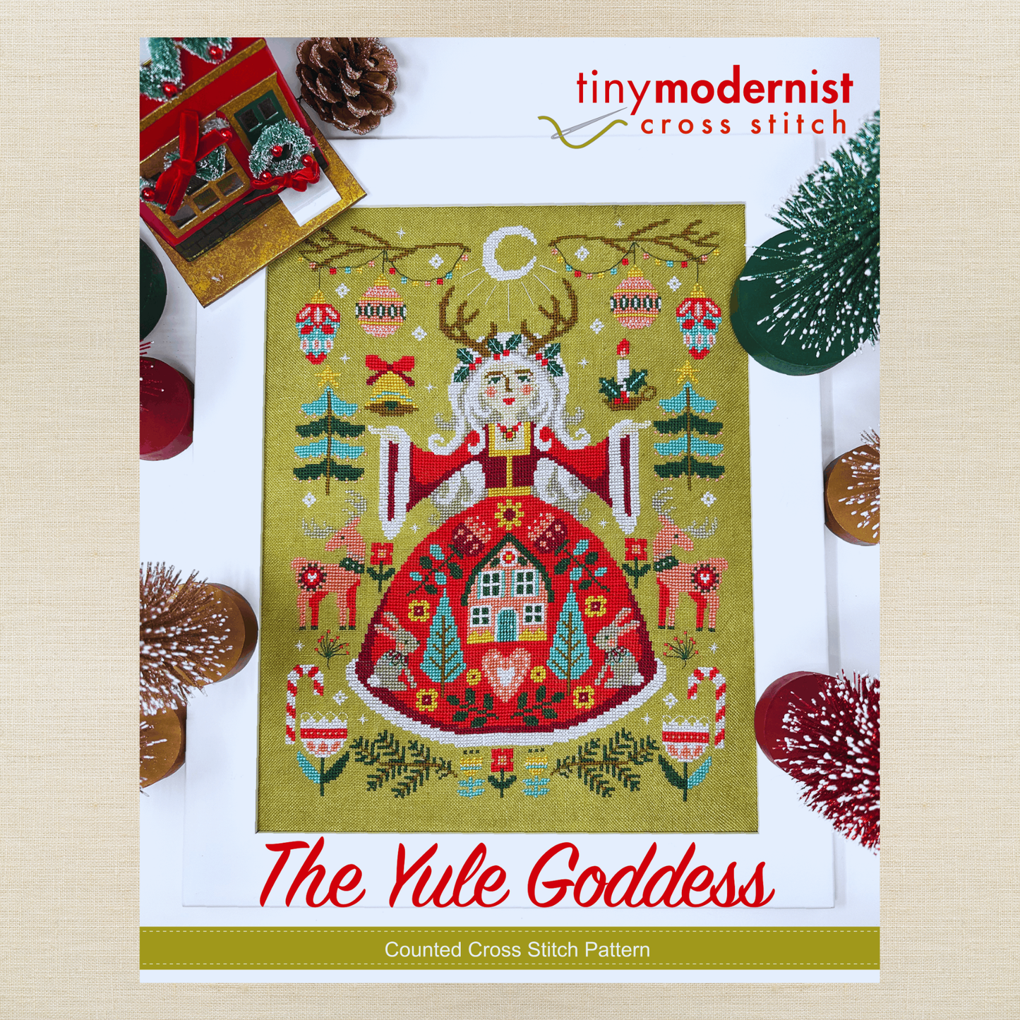 Tiny Modernist - The Yule Goddess - Chart IH and/or Roxy Floss Conversion
