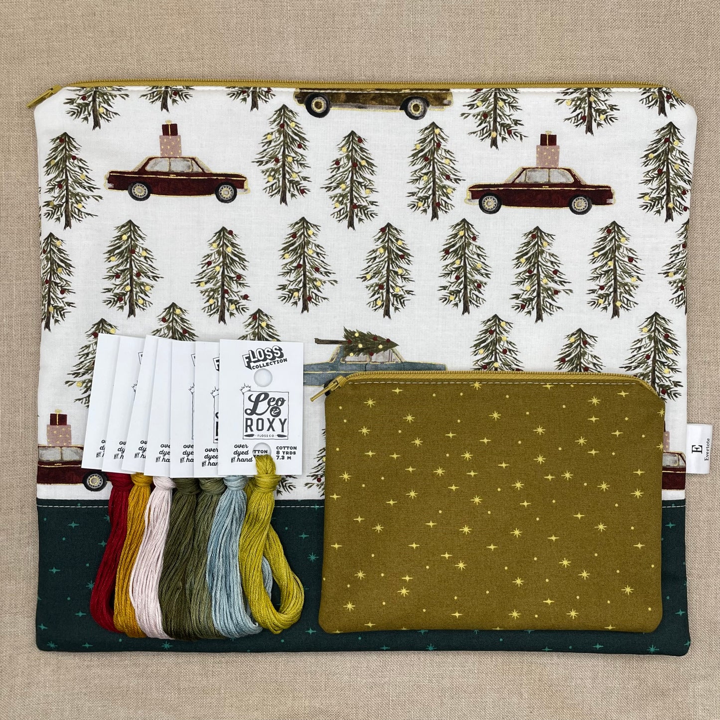 Park Hopper Bart, Roxy Floss Co, and Evertote: Be Merrie All Full Kit - with Project Bag, PDF Chart, and Roxy Floss