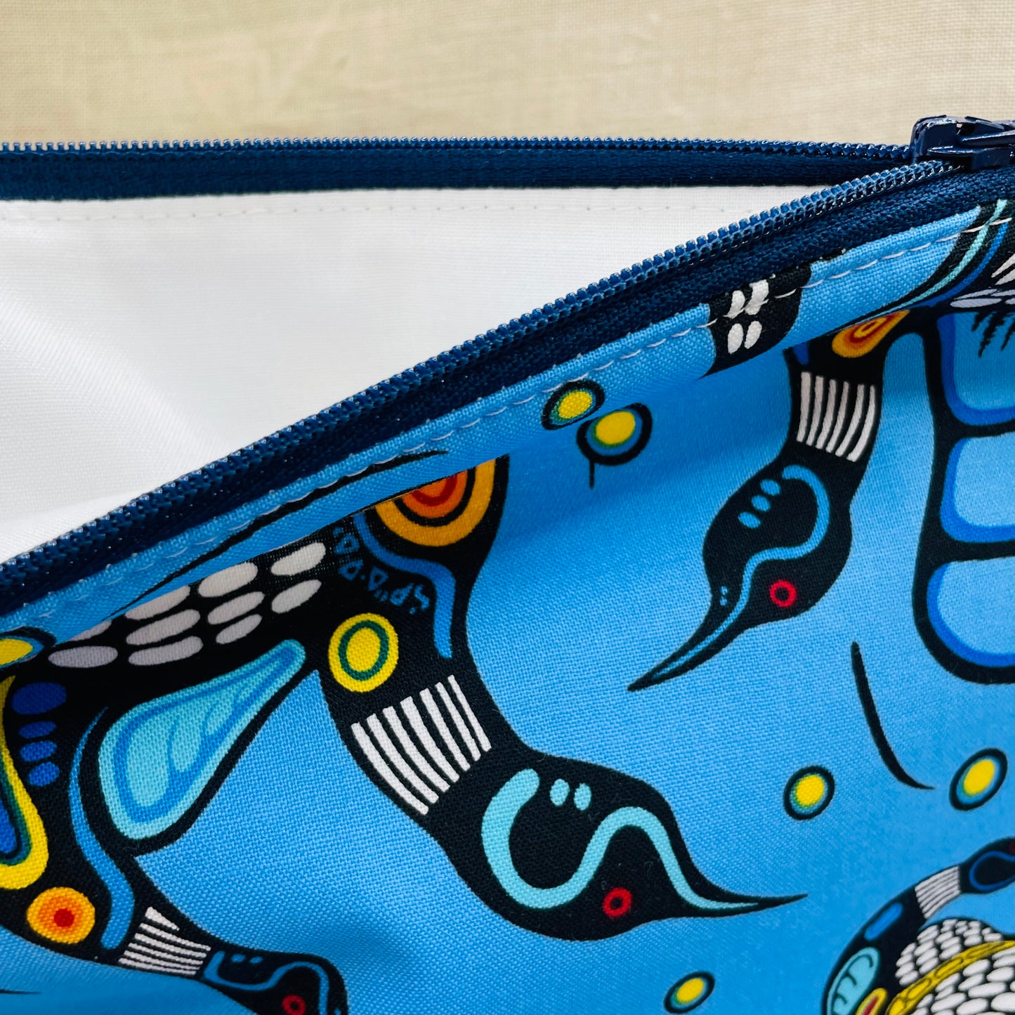 Loon Toss (Blue) - Project Bag with Coordinating Notions Pouch