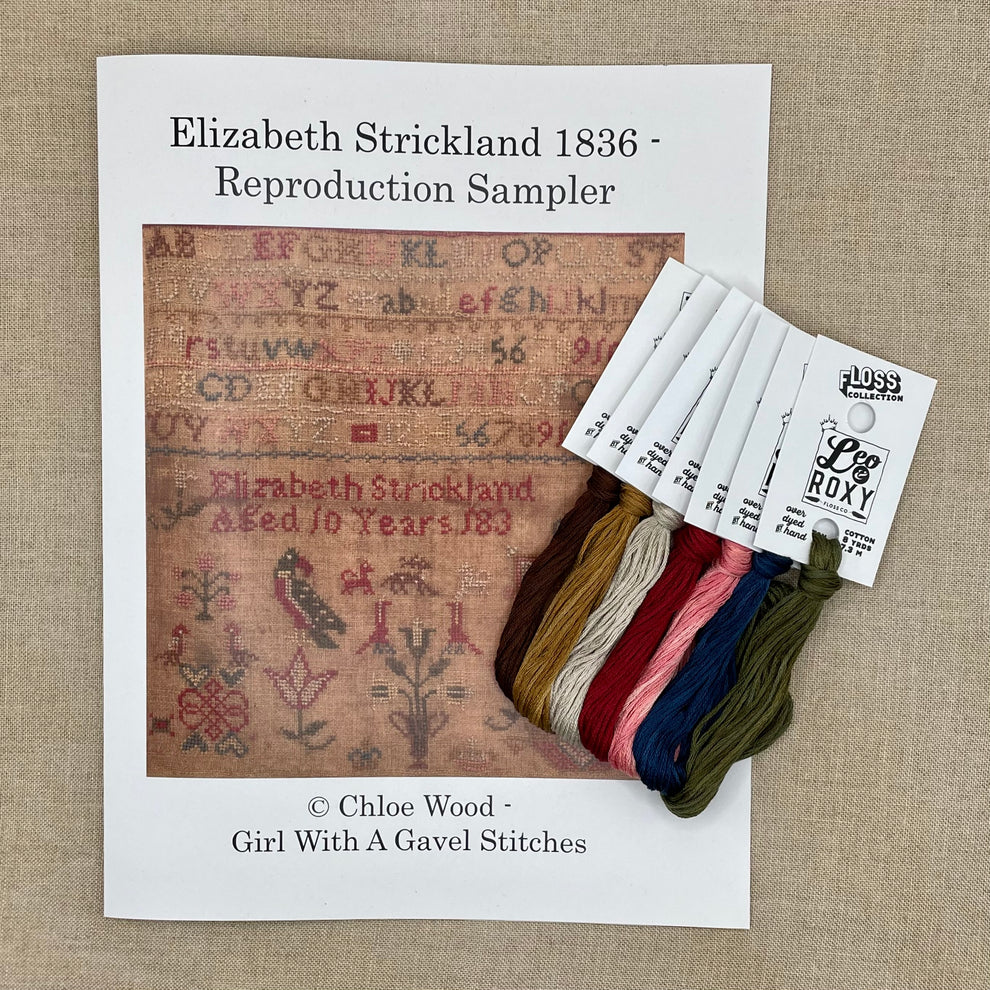 Girl with a Gavel Stitches Elizabeth Strickland 1836 Booklet Chart