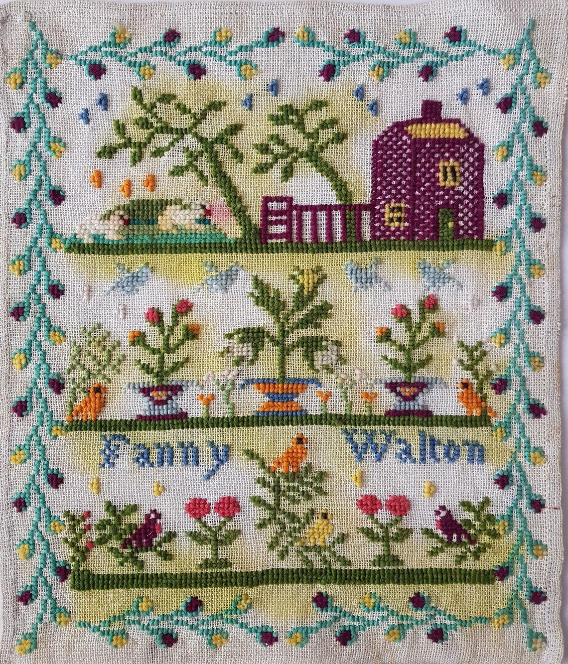 Crowsfeetstitching - Fanny Walton: A Happy Easter Sampler - Roxy Floss Co Conversion