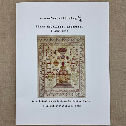 Crowsfeetstitching - Flora McCulloch 1846 - Booklet Chart with Roxy Floss Co Conversion