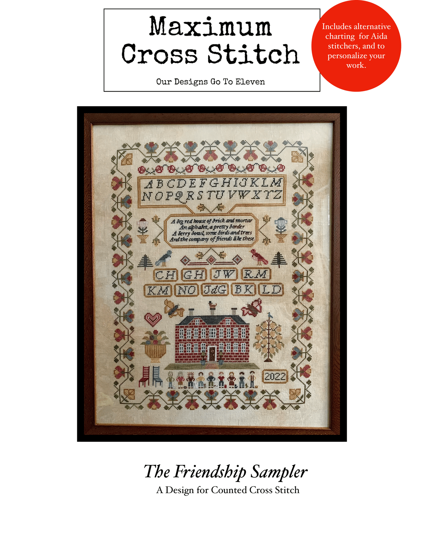 Maximum Cross Stitch - The Friendship Sampler - Booklet Chart and/or Roxy Floss