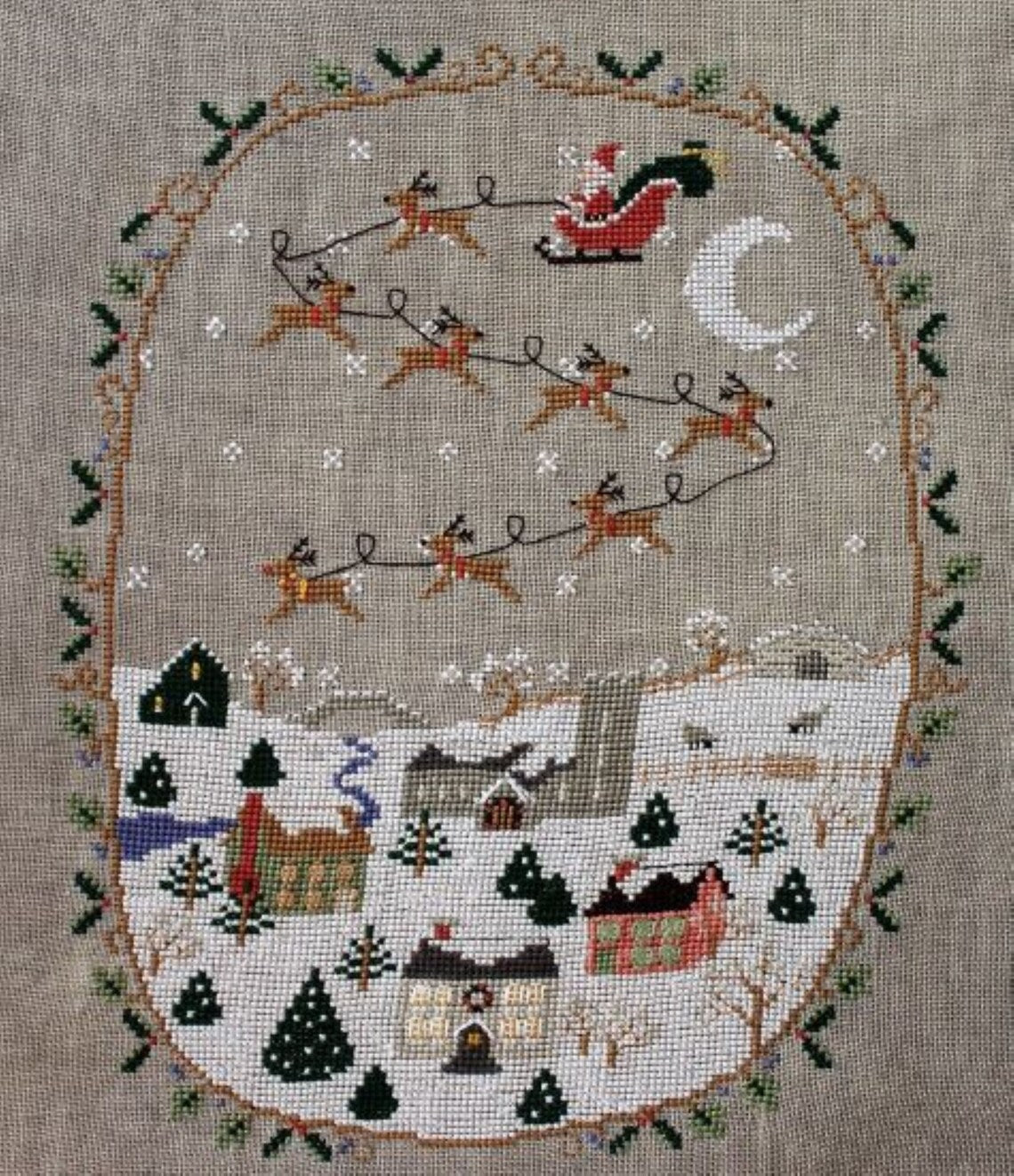 Cosford Rise Stitchery - Happy Christmas to All - Booklet Chart with Roxy Floss Co Conversion