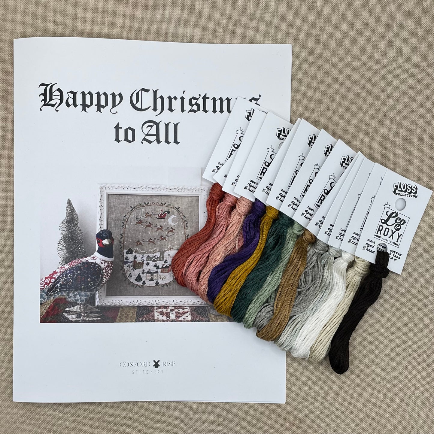 Cosford Rise Stitchery - Happy Christmas to All - Booklet Chart with Roxy Floss Co Conversion