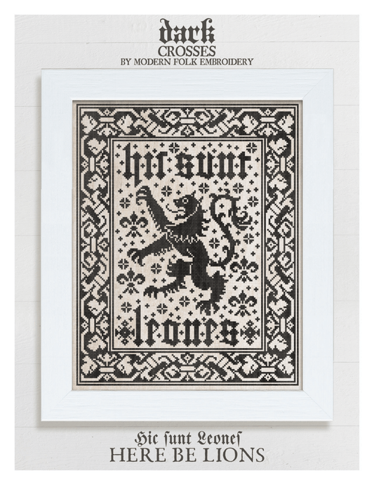 Modern Folk Embroidery - Here Be Lions - Booklet Chart with Roxy Floss