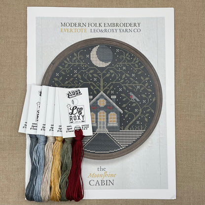 Modern Folk Embroidery - The Moonshine Cabin - Booklet Chart and/or Roxy Floss