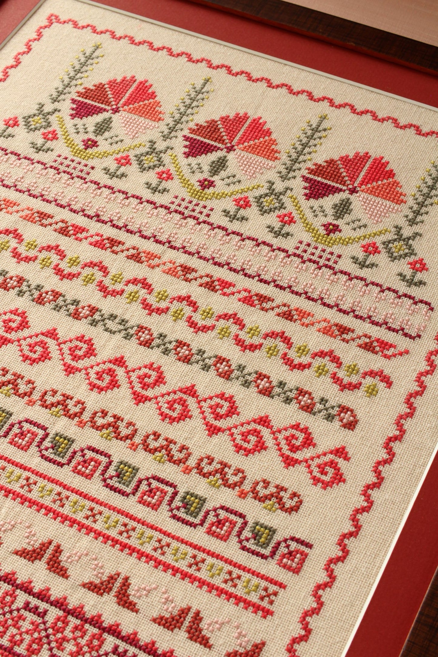 Avlea Embroidery - Kefalonia Carnations - Cross Stitch Kit