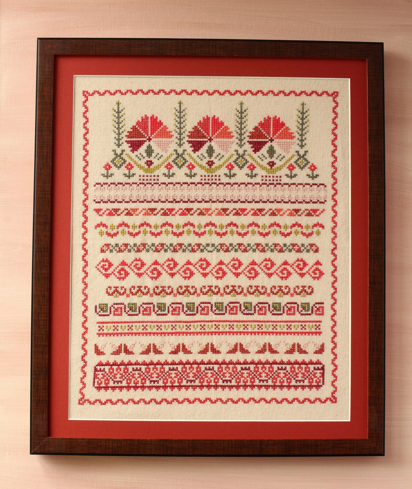 Avlea Embroidery - Kefalonia Carnations - Cross Stitch Kit