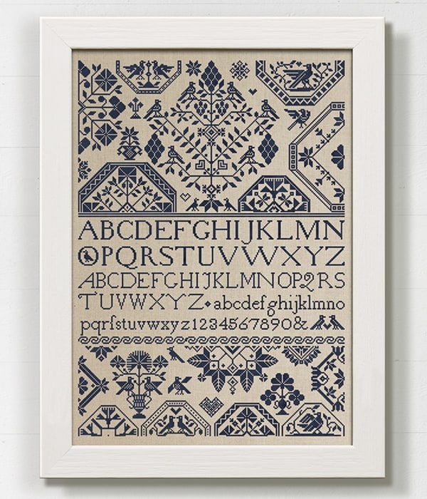 Modern Folk Embroidery - The Little Bird Quaker Sampler - Booklet Chart