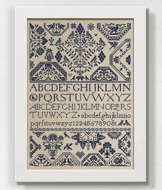 Modern Folk Embroidery - The Little Bird Quaker Sampler - Booklet Chart