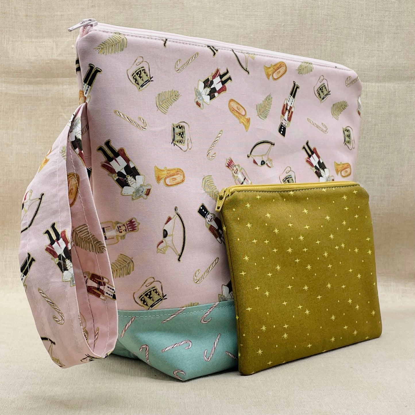 Nutcracker (Pink) - Project Bag with Coordinating Notions Pouch
