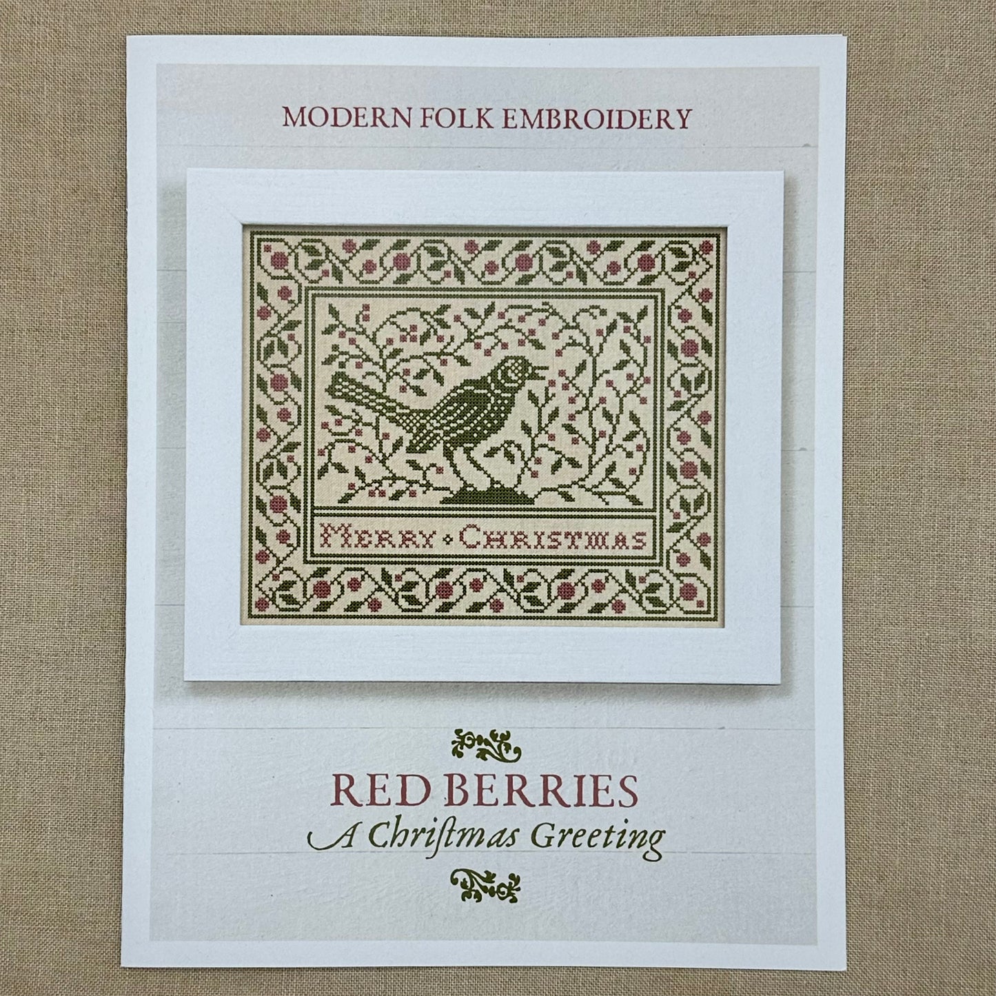 Modern Folk Embroidery - Red Berries: A Christmas Greeting - Booklet Chart and/or Roxy Floss