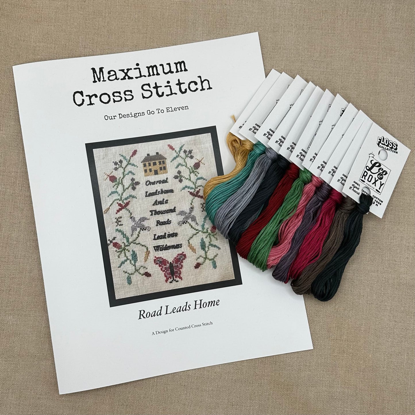 Maximum Cross Stitch - Road Leads Home - Booklet Chart and/or Roxy Floss