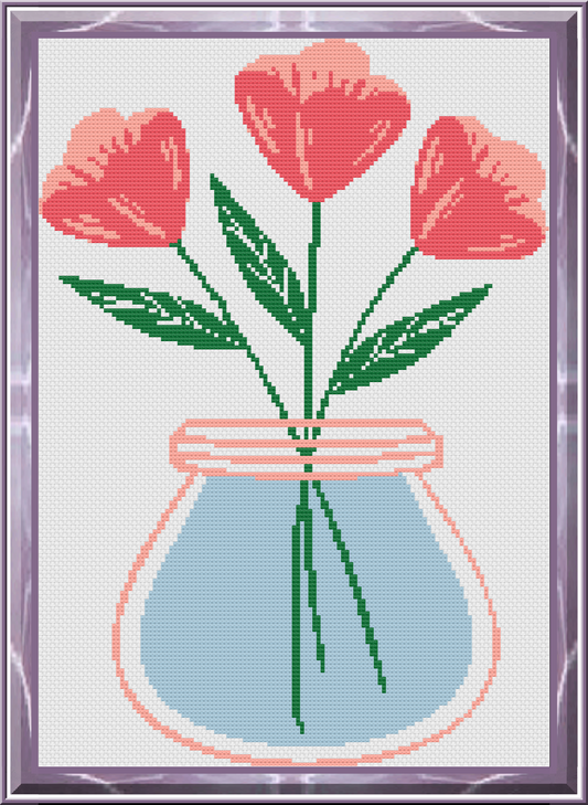 FREE PDF CHART - A Vase à Trois by Han's Lil' XStitch Treats