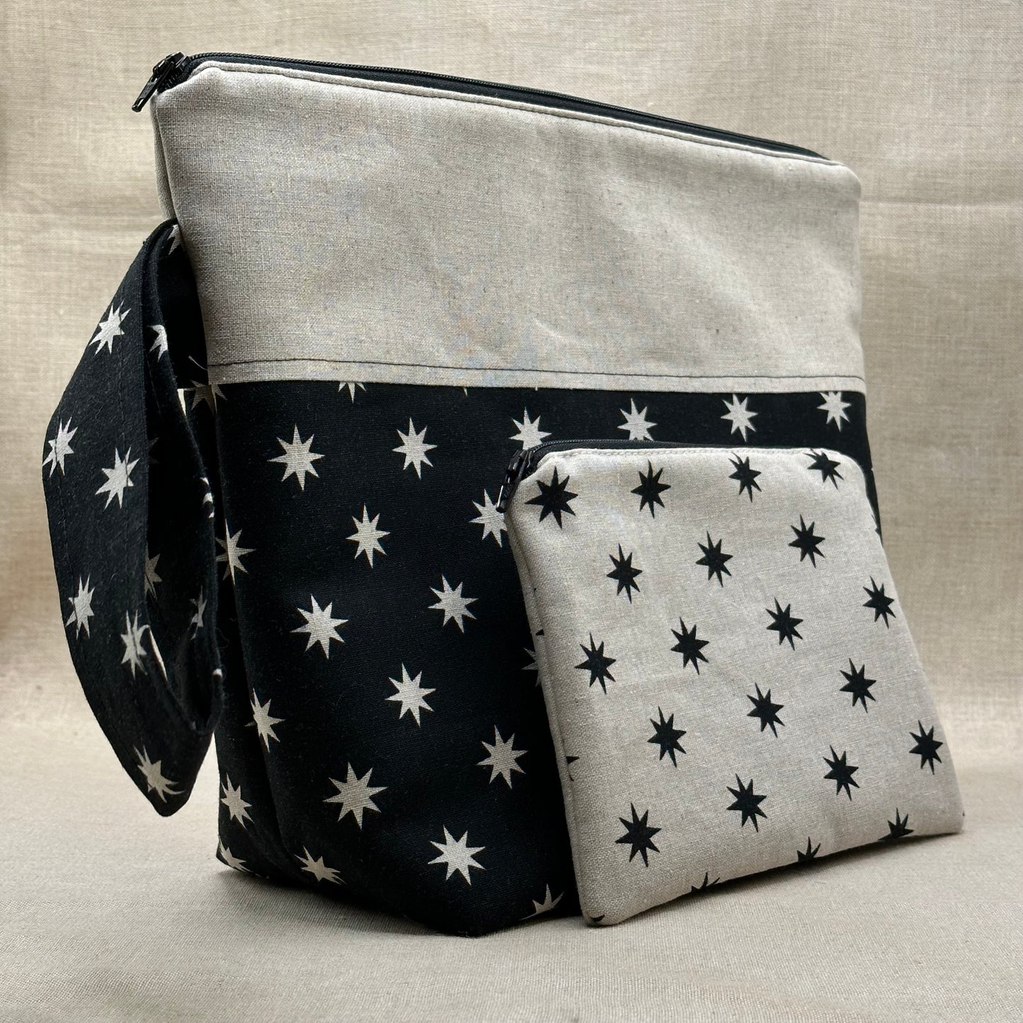 Shaded Stitchery, Roxy Floss Co, and Evertote: My Necessity Full Kit - Stars Project Bag and Roxy Floss Co Floss Pack