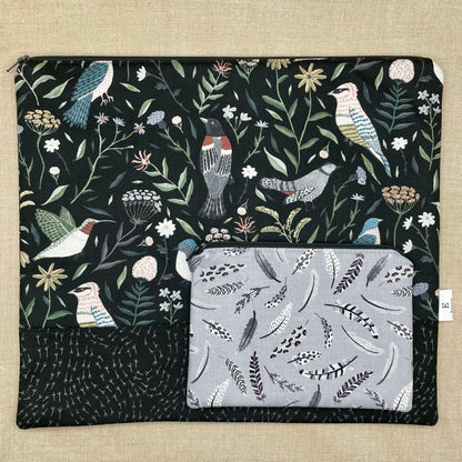 Quaint Rose Needlearts, Roxy Floss Co, and Evertote: Tweet Tweet Full Kit - with Black Project Bag Set, Booklet Chart, and Roxy Floss
