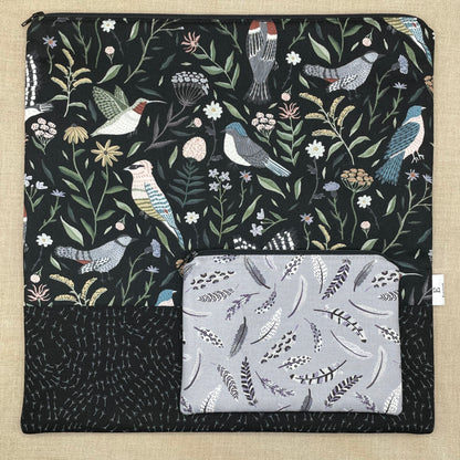 Quaint Rose Needlearts, Roxy Floss Co, and Evertote: Tweet Tweet Full Kit - with Black Project Bag Set, Booklet Chart, and Roxy Floss