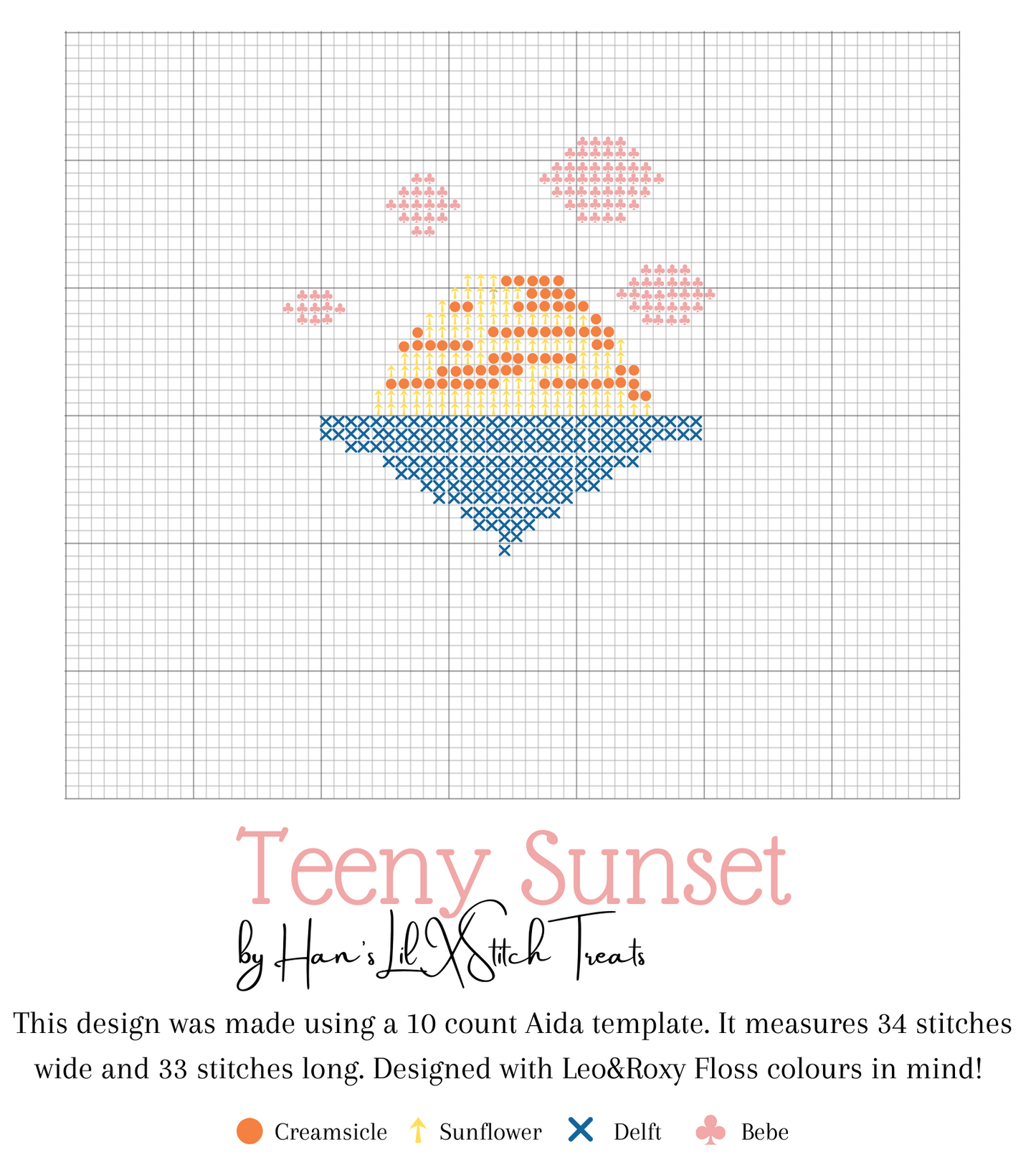 FREE PDF CHART - Teeny Sunset by Han's Lil' XStitch Treats