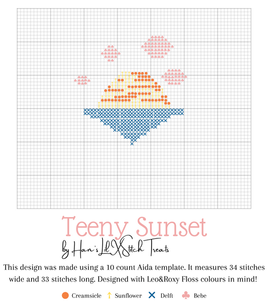 FREE PDF CHART - Teeny Sunset by Han's Lil' XStitch Treats