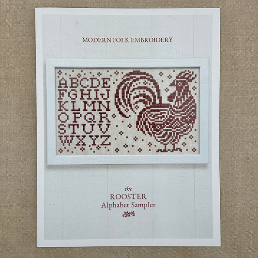 Modern Folk Embroidery - The Rooster Alphabet Sampler - Booklet Chart