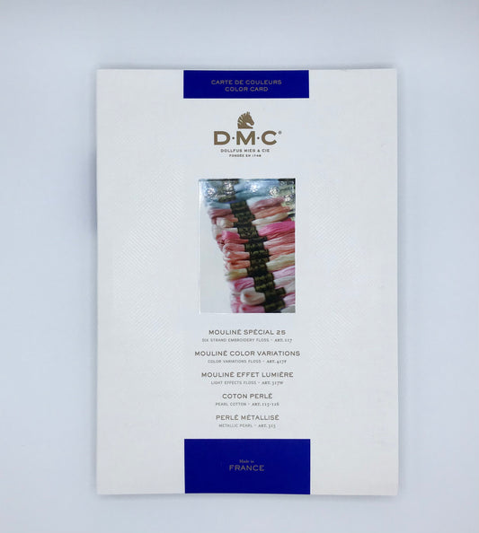 DMC Colour Card - Contains Real Thread/Embroidery Floss Samples (454 Colours + 35 NEW Solid Colours & 18 Variegated DMC Six-Strand Floss Colours)