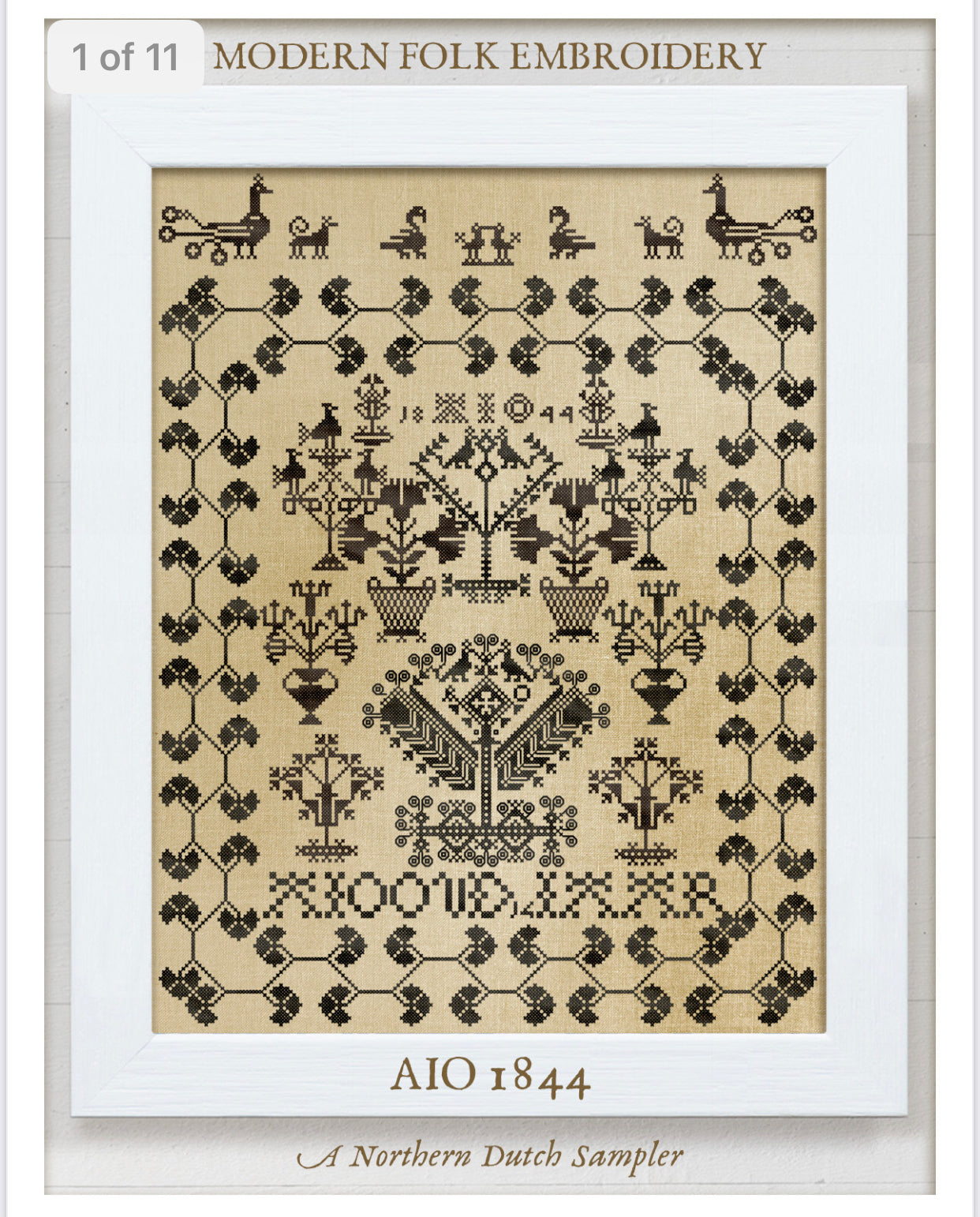 Modern Folk Embroidery - AIO 1844 - Booklet Chart and/or Roxy Floss